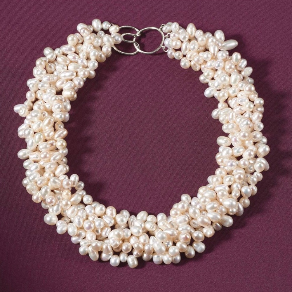 5-6mm Cultured Pearl Necklace With Sterling Silver